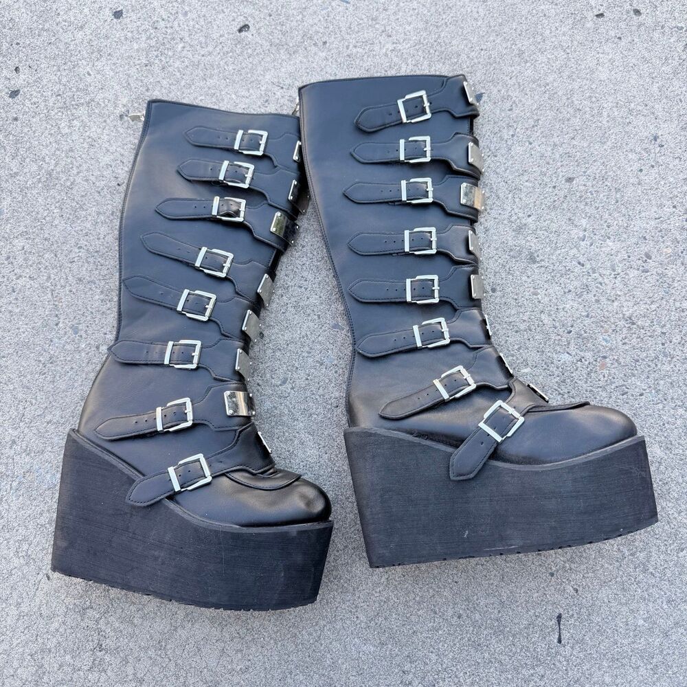 Women Boots Cosplay High Heel Platform Wedges
Gothic Buckle Strap Tube size 5.5